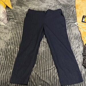 Simply Vera Vera Wang Blue Trousers Straight Leg Cotton Blend